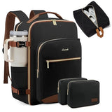 Vaxcilx Large Travel Backpack, Carry On Personal Item Bag, Black, With Shoe Bag And Packing Cubes (Black)