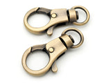CRAFTMEMORE Swivel Snap Hook Quality Keychain Clip Push Gate Trigger Lobster Clasps 3/8 O Ring Opening SC40 (4 Pack, Brushed Br