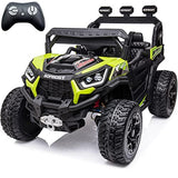 sopbost 24V Ride On Car with Remote Control 4x4 Battery Powered 4 Wheels Ride On Toy for Kids Electric Vehicle with EVA Tire, Bl