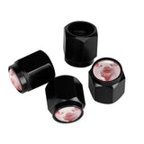 Buyidec Watercolor Pink Pig Tire Valve Stem Caps Aluminum Black Stem Tire Valve Caps Universal Stem Covers for Cars SUVs Trucks