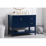 Elegant Kitchen And Bath 42 Inch Single Bathroom Vanity Cabinet - Blue