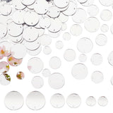 PH PandaHall 300pcs 3 Sizes Sew on Mirrors Acrylic Round Flat Back Mirror Beads 10/15/20mm Small Mirro with Hole Silver DIY Mirr