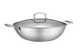 Healux 304 Stainless Steel Triply Wok with Lid 28cm, 4L