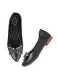 Shoetopia Oversized Bow Detailed Black Belly For Women & Girls-Eu40,Black,7,B0D2RQ6G1S