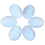 dssmboom 6 Pcs Oval Crystal Beads for Jewelry Making, Flat Back Opalite Stone Cabochons for DIY Crafts Decoration, 22mmx30mm