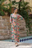 Anni Designer Women'S Cotton Blend Printed Straight Kurta With Pant Pack Of 2 (Chinki Green-Southz Purple_Xxl_Multi_Xx-Large),Multicolour,2XL,Cotton Blend,Regular,