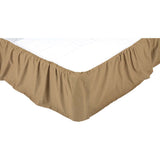 VHC Brands Bed Skirts Solid King Ruffled Cotton Bed Skirt in Tan