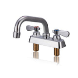 Phivan Commercial Sink Faucet 4 Inch Center Deck Mount Bar Sink Faucet 2 Hole Brass Constructed with 6 Swivel Spout 3 Compartmen