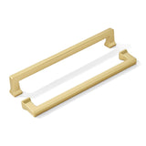 khtumeware 2 Pack 10inch(256mm) Hole Center Brushed Gold Cabinet Pulls Heavy-Duty Solid Matte Gold Cabinet Hardware Pulls for Ki