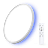 LEPOWER-TEC LED Flush Mount Ceiling Light with Remote, 12 Inch 24W 2600LM RGB Ceiling Lights Fixture with Night Light and Timer,