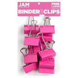 JAM PAPER Colorful Binder Clips - Large - 1 1/2 Inch (41 mm) - Pink Binderclips - 12/Pack