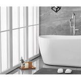 Elegant Decor Indoor Modern 70 Inch Soaking Single Slipper Bathtub In Glossy White