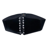 Umani LaceUp Cinch Belt Tied Corset Elastic Waist Belt (Black)