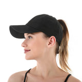 Vikodah Ponytail Baseball Cap For Women Girls,Outdoor Quick Dry Mesh Baseball Hat Adjustable, Black, One Size