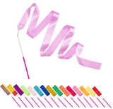 PAMASE Dance Ribbons - 16 Packs Ribbon Wands with Non-Slip Handles for Girls Gift, 6.6ft Rhythmic Gymnastics Dancing Rainbow Twi