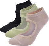 Ketkar Ladies AntiSlip Yoga Socks, 3 Pack Yoga Socks For Women NonSlip Grips & Straps, Ideal For Pilates, Pure Barre, Ballet,