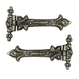 Adonai Hardware Adonijah Antique Cast Iron Strap T Hinge (7.9 x 2 Pack, Matte Black) for Barn Doors, Gates, Kitchen Cabinets, Sh