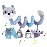 ORZIZRO Car Seat Toys, Baby Plush Spiral Hanging Toys for Stroller Crib Bar Bassinet Car Seat Mobile with Musical Owl BB Squeake