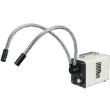 AmScope LED-50WY 50W LED Fiber Optic Dual Gooseneck Lights Microscope Illuminator