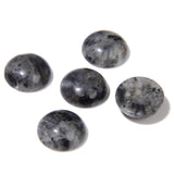 20pcs 4mm Natural Stone No Hole Black Labradorite Semicircle Smooth Cabochons Beads Healing Chakra Crystal Stone Bead for Jewelr