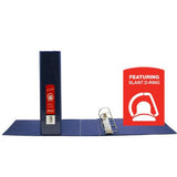 BAZIC 2Inch Blue Slant DRing View Binder with 2 Pockets