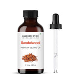 Majestic Pure Sandalwood Essential Oil with Glass Dropper 1 Fl Oz 100% Pure and Natural Sandalwood Oil Premium Grade Essen