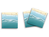 Butler in the Home Sticky Notes 12 Pack 3x3 50 Sheet Count Per Pad, Beach Waves Sand Seashells, Cute Funny Memo Note Pads Statio