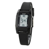 Wisewalker Premium Black Digital Sports Watch Lcd Display Silicone Strap Alarm Function Lightweight Water Resistant Wear For Wed
