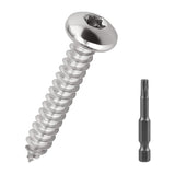 #6 x 7/8 Torx Pan Head Sheet Metal Screws, 304 Stainless Steel 18-8 Self Tapping Screws for Metal & Wood & Plastic, 100-Pack wit
