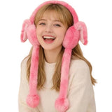 Cotson ;Lasting Wear In Every Pair Cute Bunny Moving Ear Plush Earmuffs Soft Cozy Winter Ear Warmer Headband For Women, Girls &