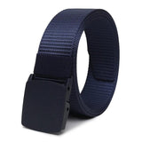 Sunshopping MenS Nylon Woven Fabric Belt, Hole Free,Flap Buckle (Bag3Bl) (Free Size, Navy Blue)