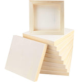 FSWCCK 10 Pack 6 x 6 inch Wood Panel Boards, Unfinished Wood Canvas Panels for Crafts, Painting Canvas, DIY Art Projects, Pourin