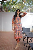 Anni Designer Women'S Rayon Blend Straight Printed Kurta With Pant (Nishu Red_L_Red_Large),Red,L,,,
