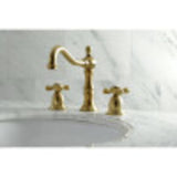 Kingston Brass Ks1975Ax Heritage Widespread Lavatory Faucet With Metal Cross Handle, Oil Rubbed Bronze,8-Inch Adjustable Center