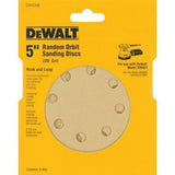 DEWALT DW4306 5Inch 8 Hole 220 Grit Hook and Loop Random Orbit Sandpaper (5Pack)