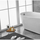 Elegant Decor Indoor Modern 67 Inch Soaking Single Slipper Bathtub In Glossy White