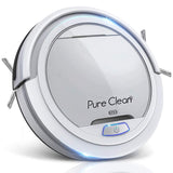 Pure Clean Robot Vacuum Cleaner Upgraded Lithium Battery 90 Min Run Time Automatic Bot Self Detects Stairs Pet Hair Allergie