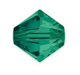100pcs Genuine Preciosa 4mm (0.16 Inch) Small Faceted Bicone Crystal Beads Emerald Green Compatible with Swarovski Elements Crys