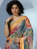 Libas Women'S Poly Chiffon Saree (16168_Blue)