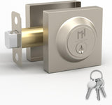 Mega Handles - SUANA Deadbolt I Entrance Deadbolt Lock - Heavy Duty Square Locking Deadbolt for Left or Right-Handed Doors - Int