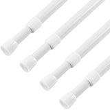 KXLife 4 Pack 5/8 Spring Tension Curtain Rod, Adjustable Tension Rods White 18 to 30 Inch, RV Tension Bars, Tension Rod for Clos