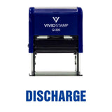 Discharge Self Inking Rubber Stamp (Blue Ink) Large