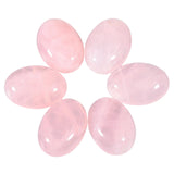 dssmboom 6 Pcs Oval Crystal Beads for Jewelry Making, Flat Back Rose Quartz Stone Cabochons for DIY Crafts Decoration, 18mmx25mm