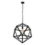 Elegant Lighting Living District Redmond Collection Pendant D19.7 H22.6 Lt:1 Black Finish