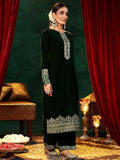 Libas Women'S Velvet Kurta Set (48789O_Green