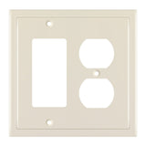 Henne Bery Modern Edge Decorative Wall Plate Switch Plate Outlet Cover, Durable Solid Zinc Alloy (Decorator/Duplex, Light Almond
