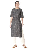 Pinkmint Kurta Set for Women Cotton Printed Straight Kurta with Pant (Pack of 1)