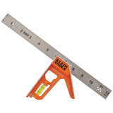Klein Tools 935CSEL Combination Square Ruler for Electricians and Carpenters, Stainless Steel Double Sided Ruler, Bubble Level,