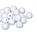 20pcs Extra Large Wooden Beads for Crafts, 30mm White Round Wood Bead with 5mm Hole, Smooth Beading Supplies for Home Bead Decor