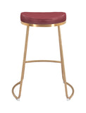 Bree Counter Stool (Set Of 2) Burgundy & Gold